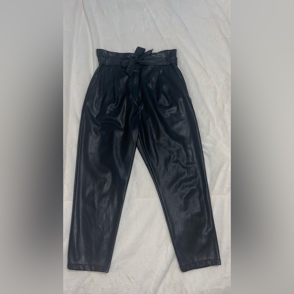 Black Faux Leather Pants - Picture 2 of 3